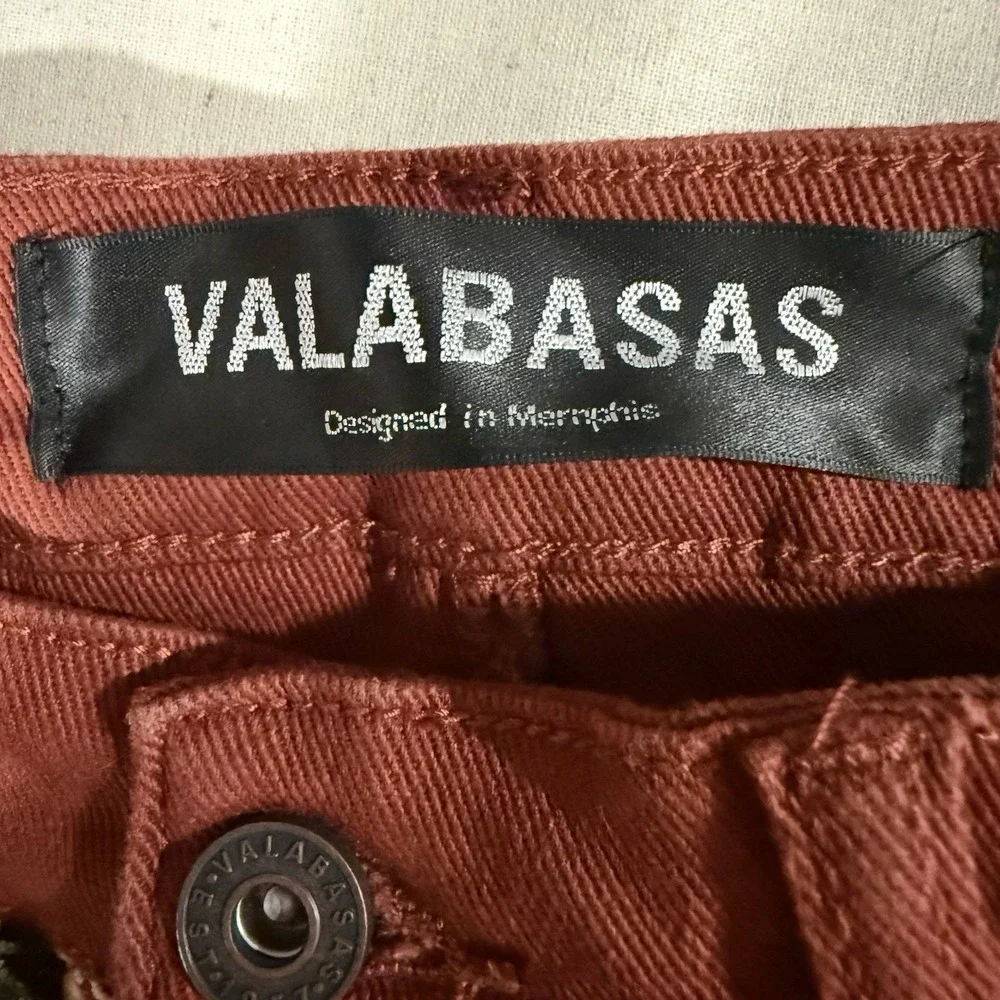 VALABASAS Honeycomb Stacked Flare Jeans Embroidered Streetwear Mens  29
